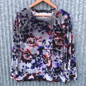 Liz Claiborne Floral Velour Top